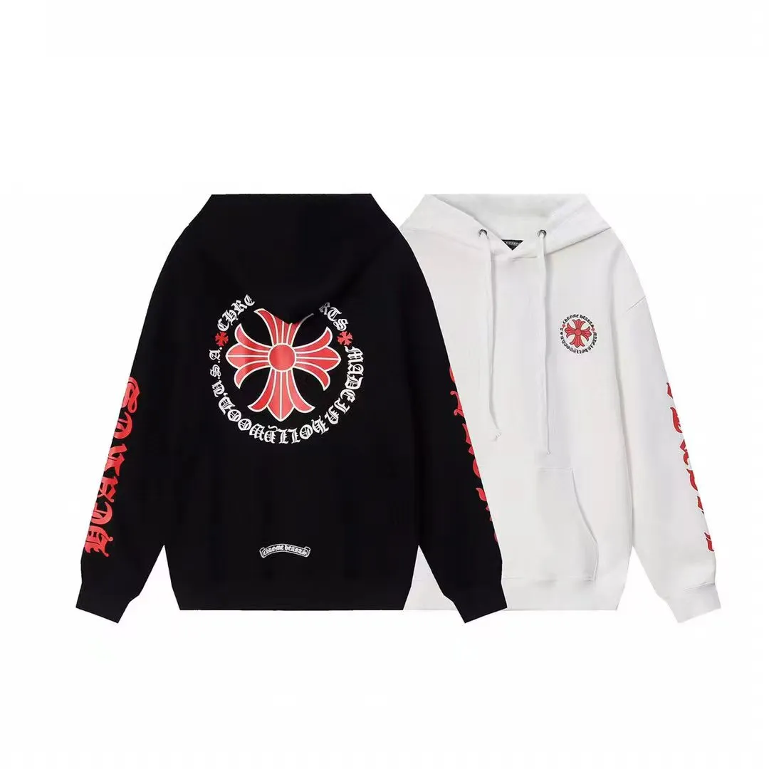 Q29—P230 -Chrome Hearts/Chrome Hearts printed zipper sweatshirt cardigan jacket -420 grams of high-density, high-quality wool, soft, delicate and skin-friendly, soft and silky to the touch, warm and skin-friendly -The hardware zipper accessories are all customized and full of details -Colour: black white -Size: S M L XL